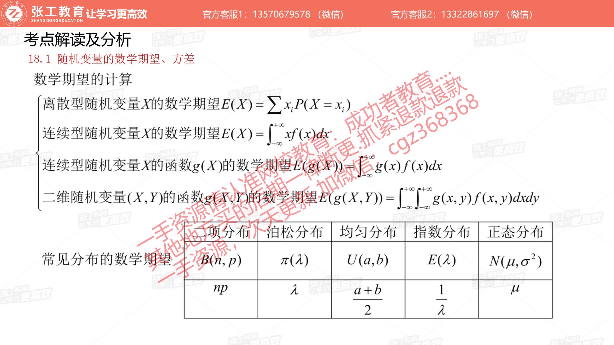 随机变量的数学期望、方差1