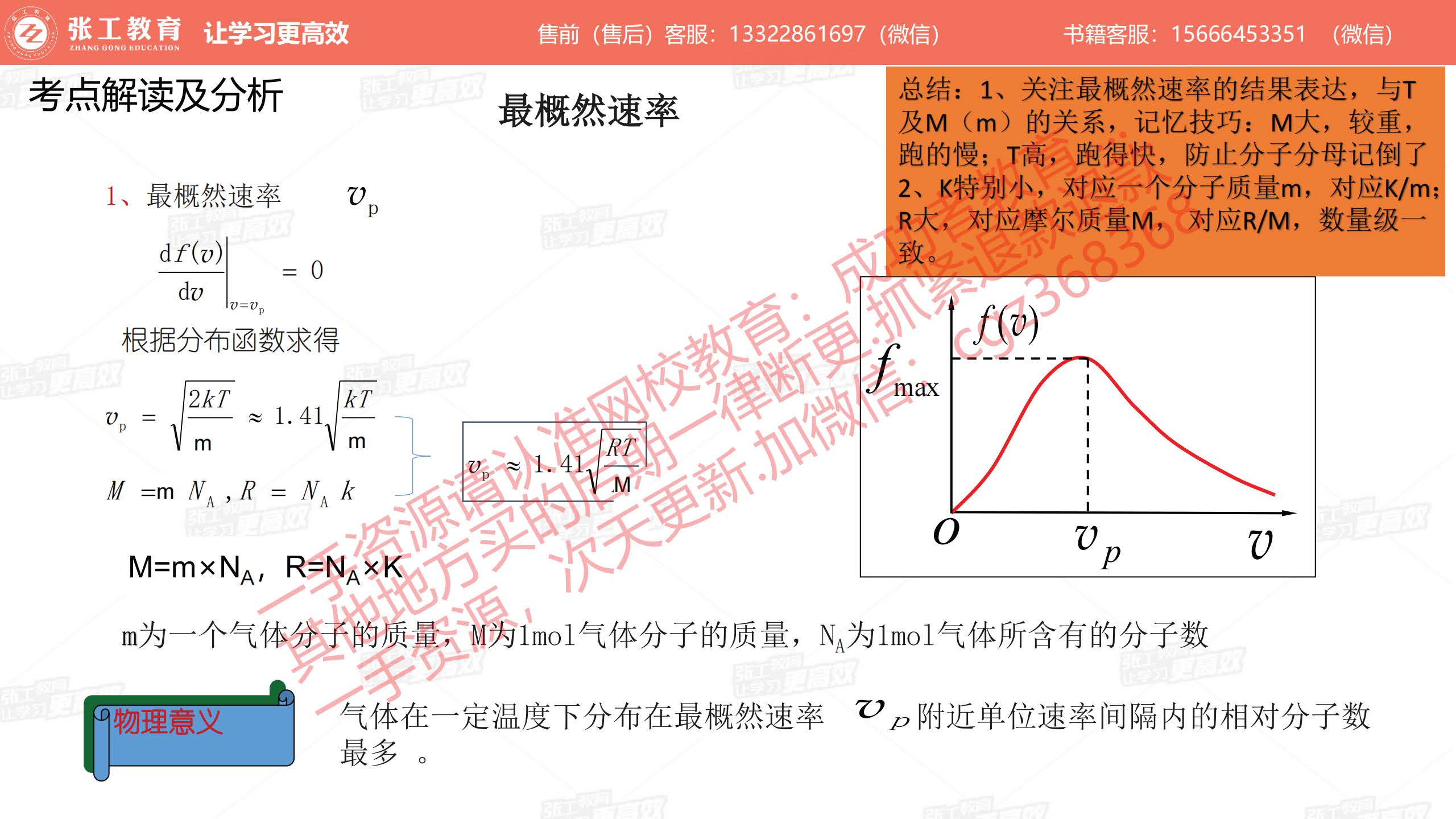 最概然速率及其物理意义